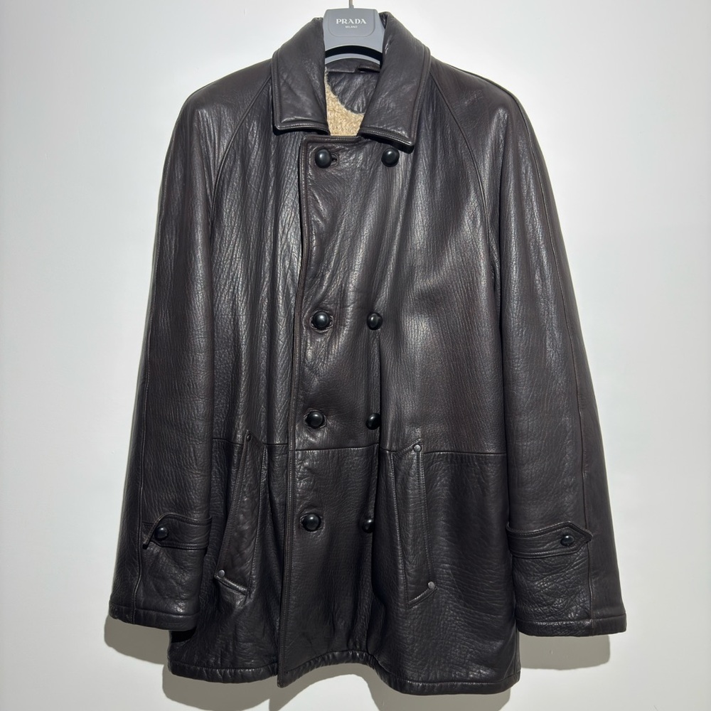 Giorgio Armani collezioni lambskin nappa leather jacket